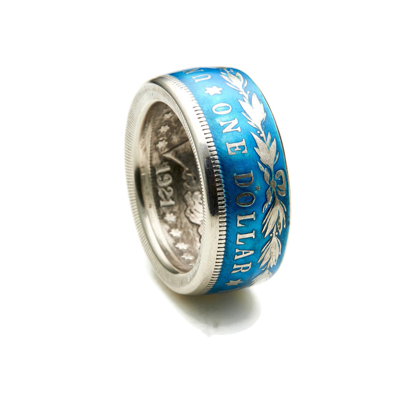 SALE! Colorized Morgan Silver Dollar Coin Ring