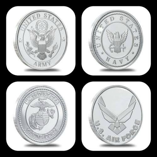 Colorized Military Coin Rings