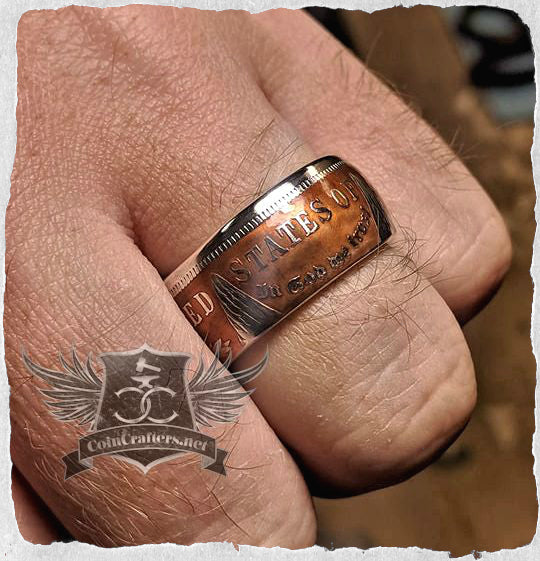 SALE! Colorized Morgan Silver Dollar Coin Ring