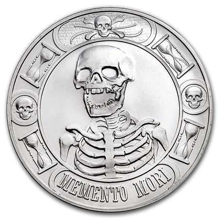 Memento Mori Silver Coin Ring - The Last Laugh - Men's Skull Ring