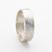 Florida State Quarter coin ring in polished silver finish