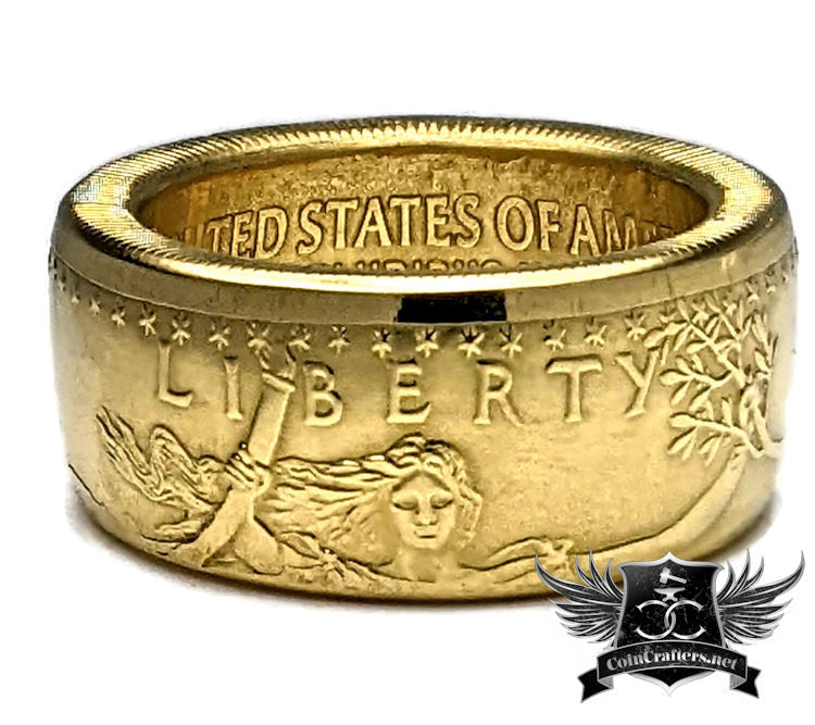 2026 American Gold Eagle 22k gold coin ring, flat view