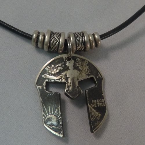 Spartan Mask Coin Necklace