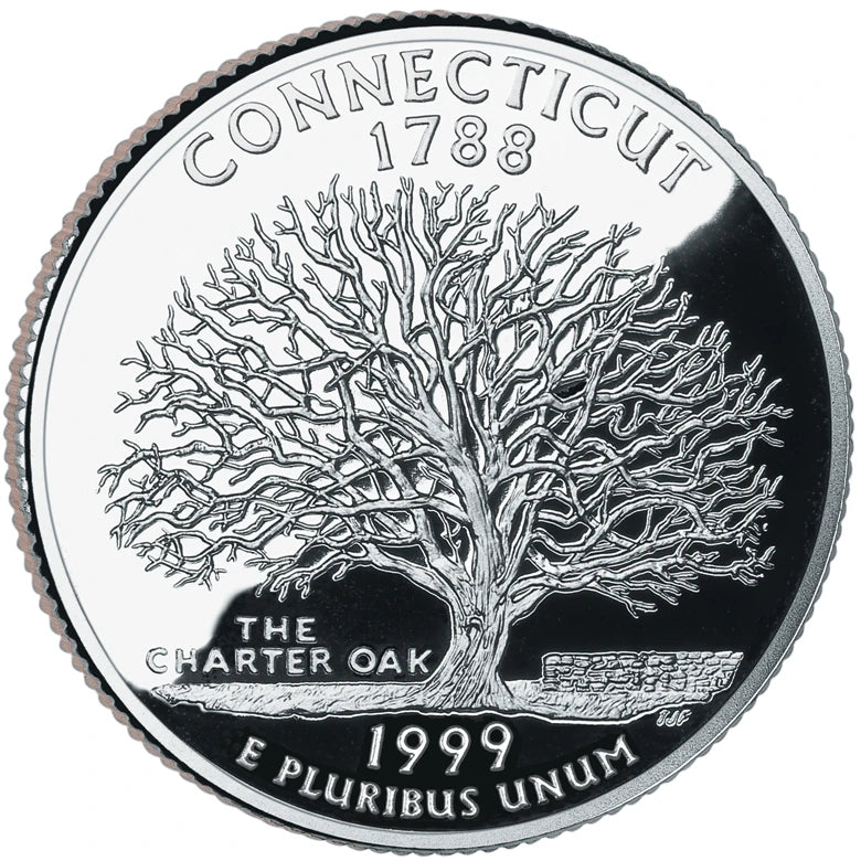 1999 Connecticut State Quarter proof reverse design — United States Mint image