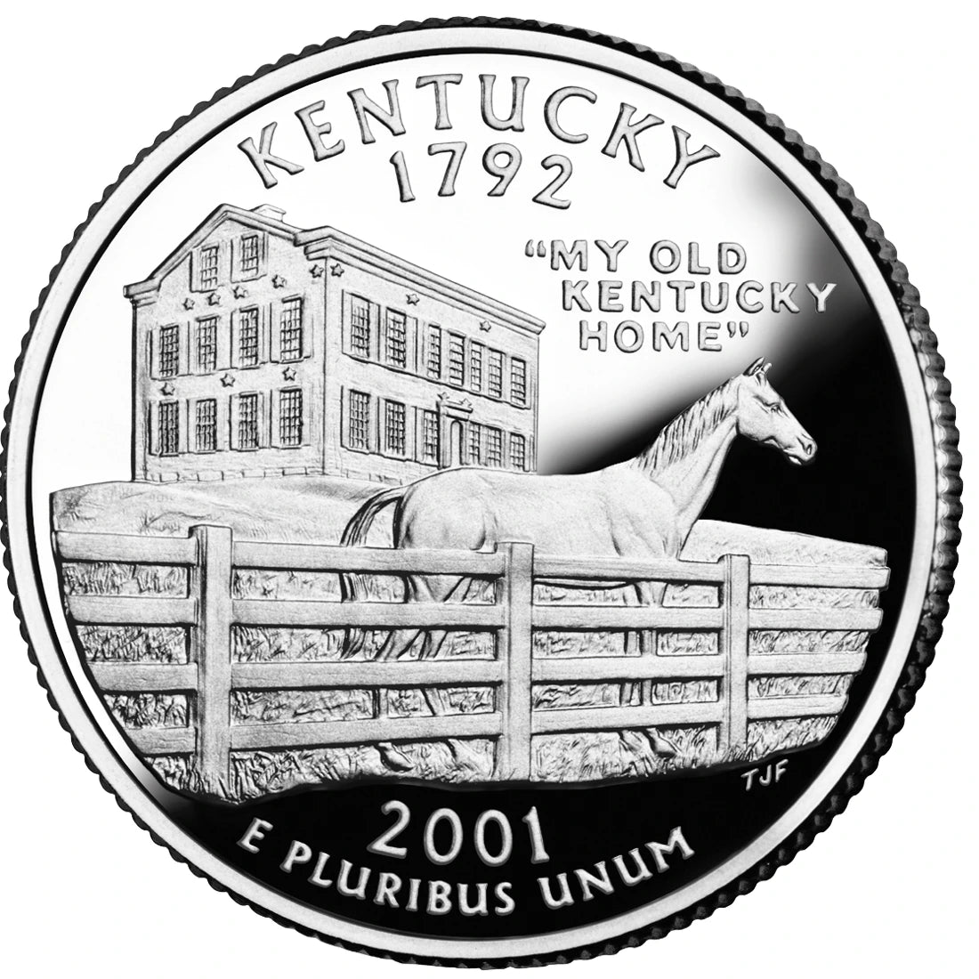 2001 Kentucky State Quarter proof reverse design — United States Mint image