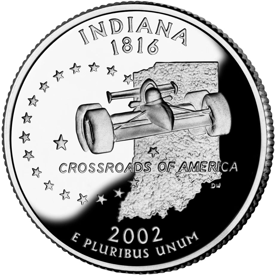 2002 Indiana State Quarter proof reverse design — United States Mint image