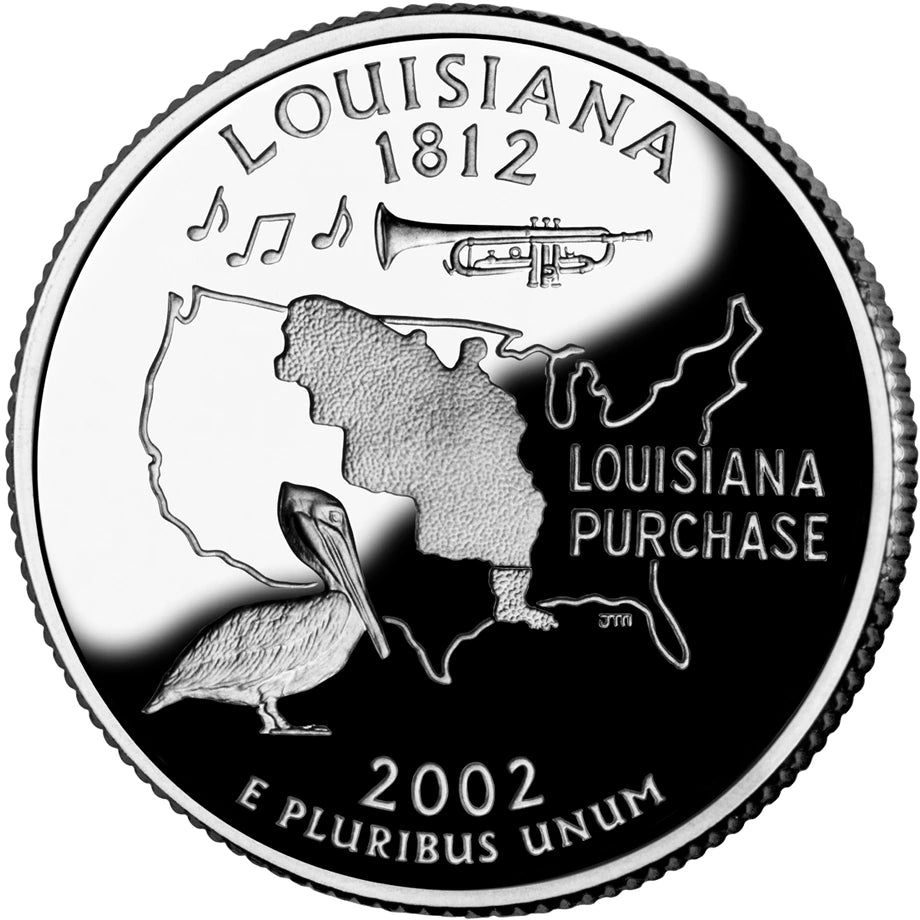 2002 Louisiana State Quarter proof reverse design — United States Mint image