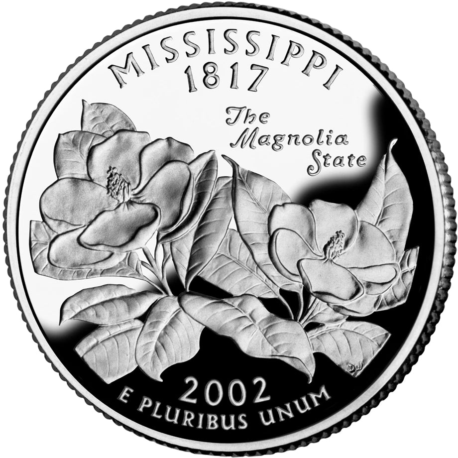 2002 Mississippi State Quarter proof reverse design — United States Mint image