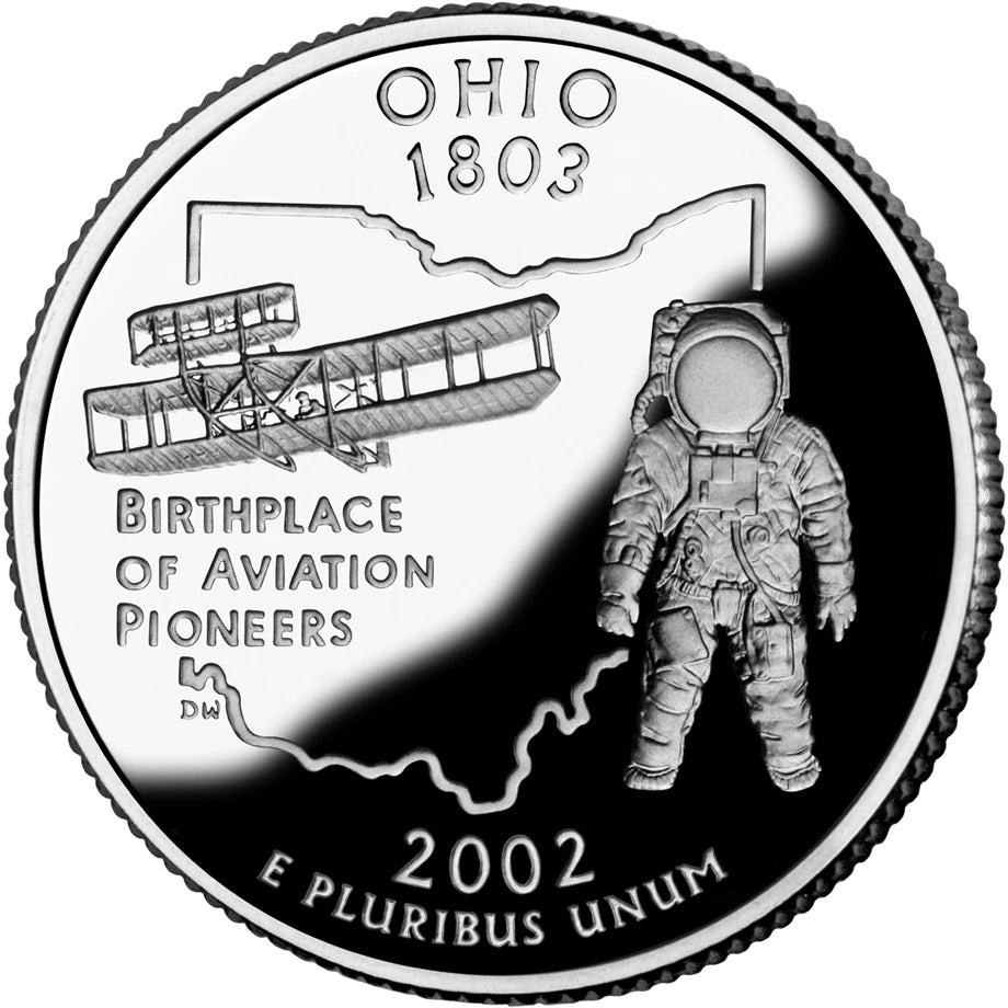 2002 Ohio State Quarter proof reverse design — United States Mint image