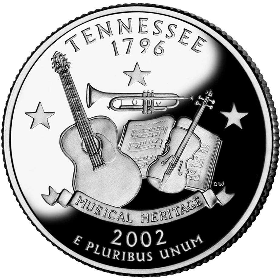 2002 Tennessee State Quarter proof reverse design — United States Mint image