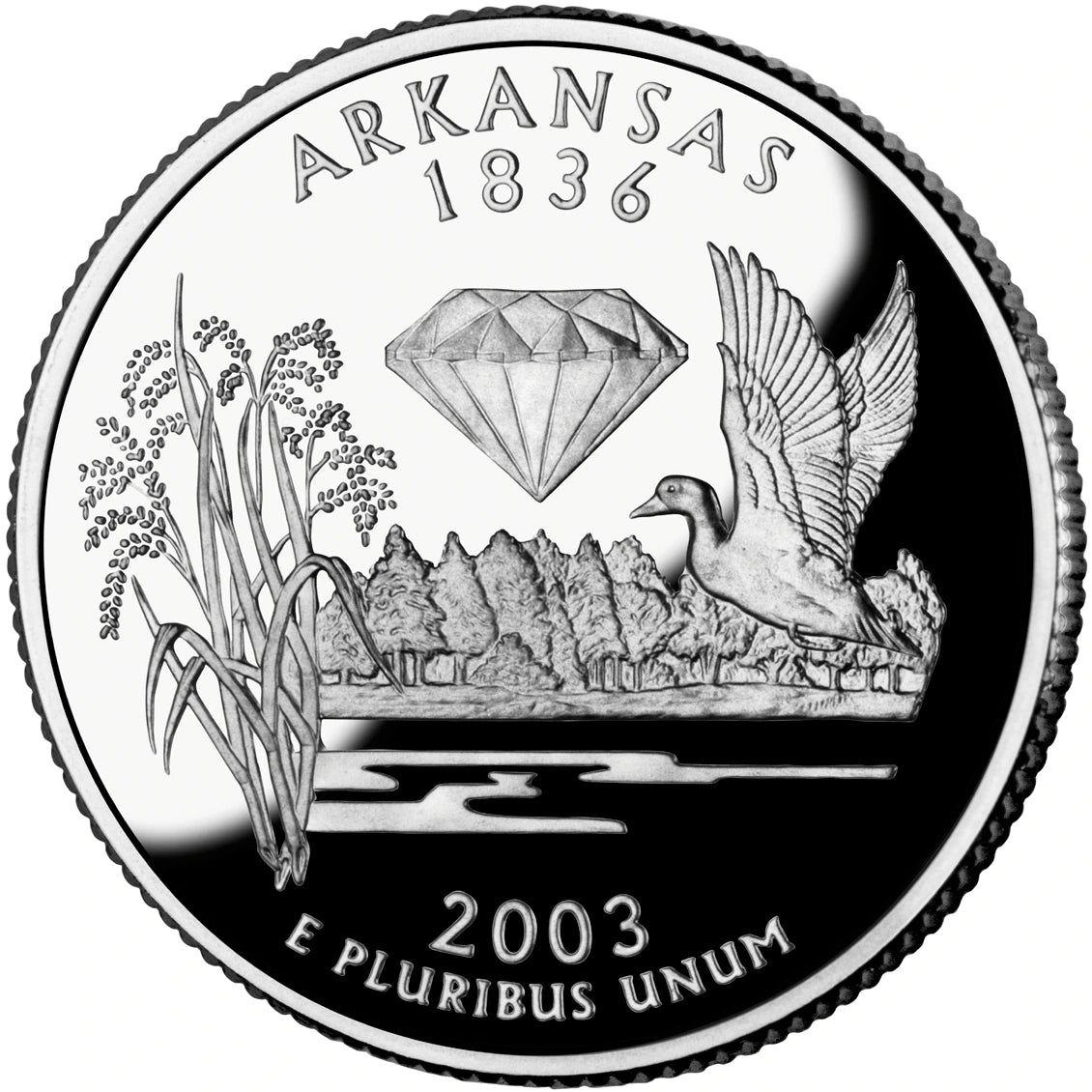 2003 Arkansas State Quarter proof reverse design — United States Mint image