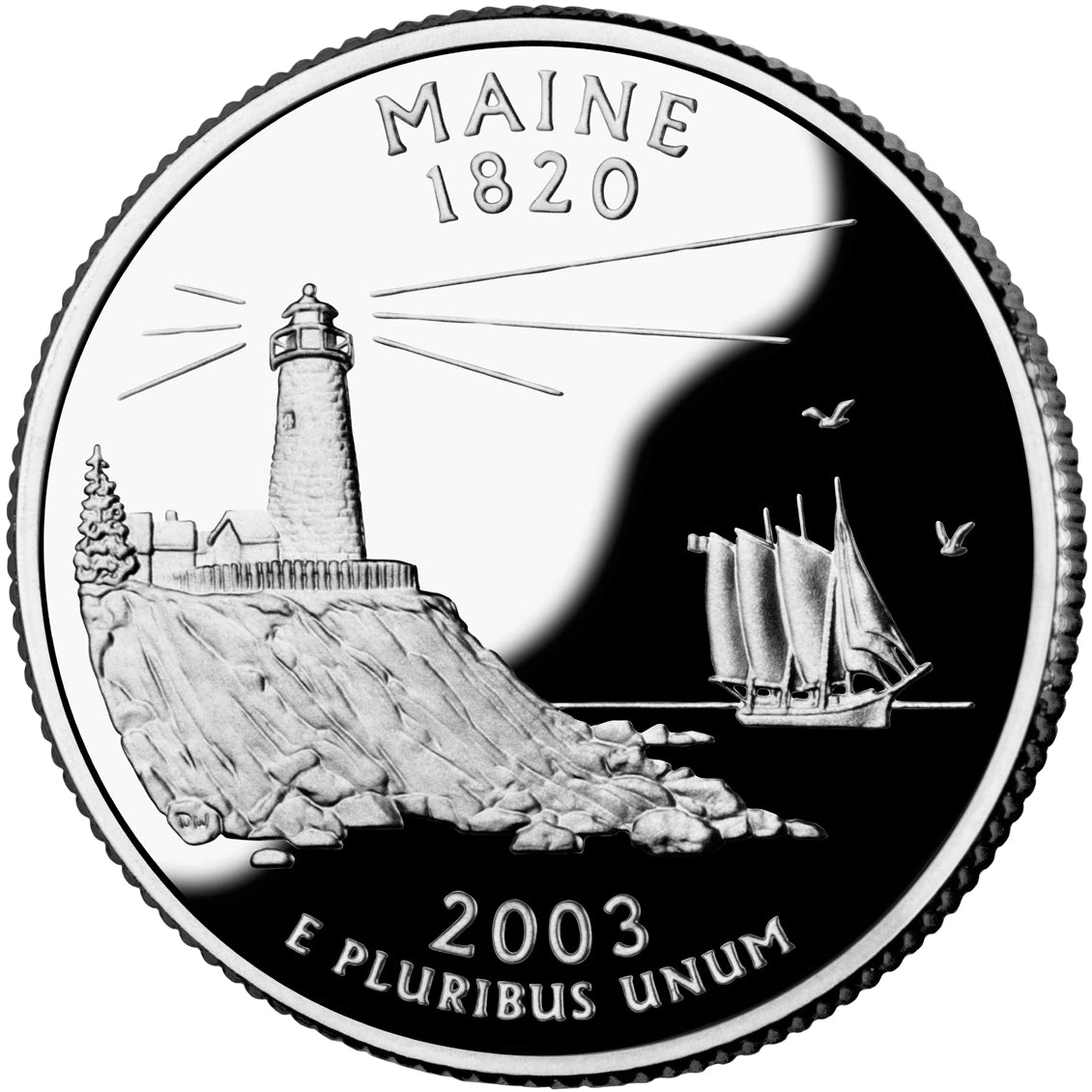 2003 Maine State Quarter proof reverse design — United States Mint image