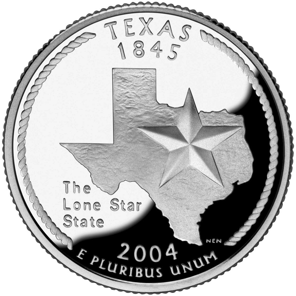 2004 Texas State Quarter proof reverse design — United States Mint image