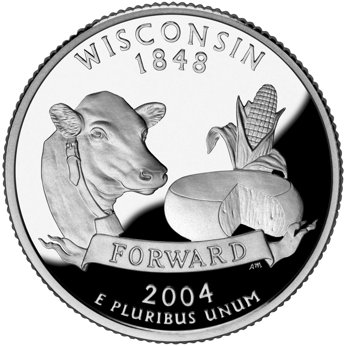 2004 Wisconsin State Quarter proof reverse design — United States Mint image