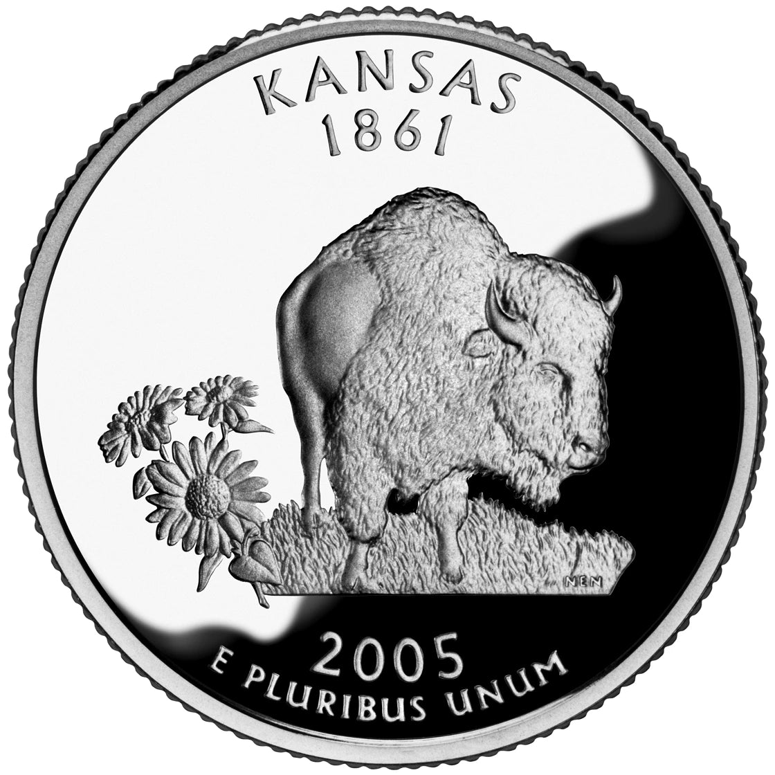 2005 Kansas State Quarter proof reverse design — United States Mint image