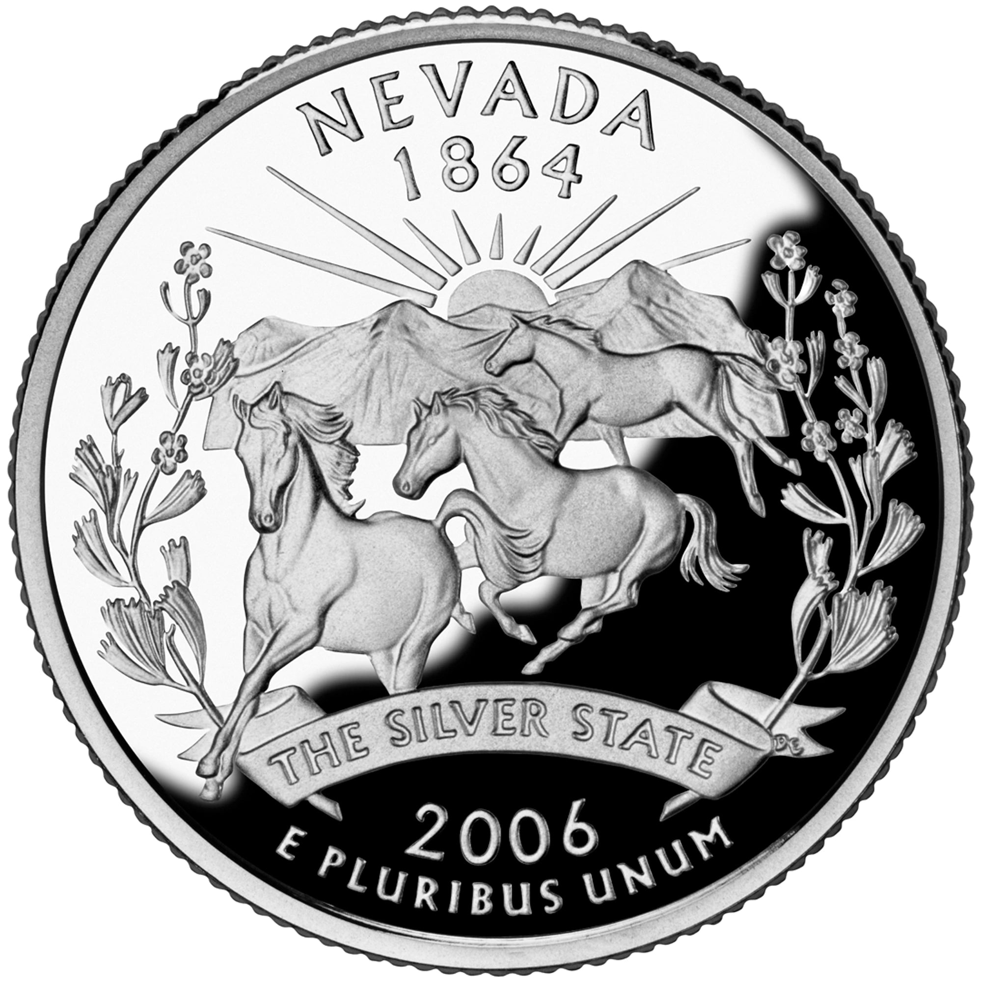2006 Nevada State Quarter proof reverse design — United States Mint image