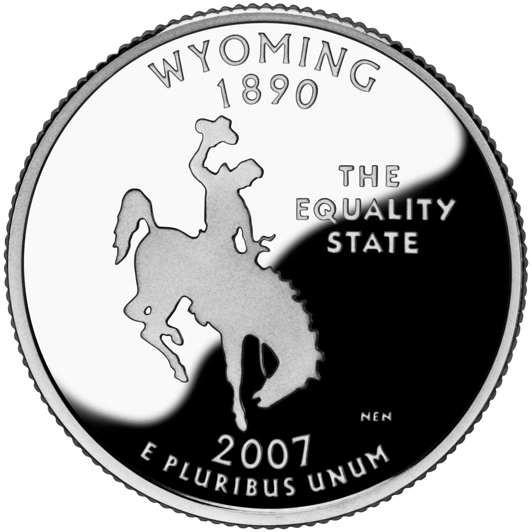 2007 Wyoming State Quarter proof reverse design — United States Mint image