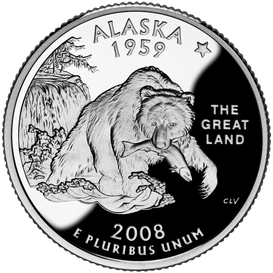 2008 Alaska State Quarter proof reverse design — United States Mint image
