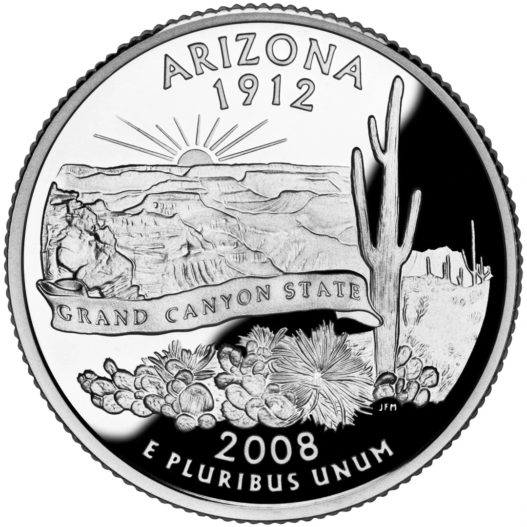 2008 Arizona State Quarter proof reverse design — United States Mint image